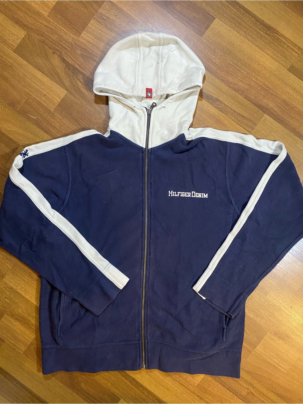 Tommy Hilfiger Navy & White Zip Front Hoodie